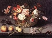 BOSSCHAERT, Johannes Basket of Flowers gh oil